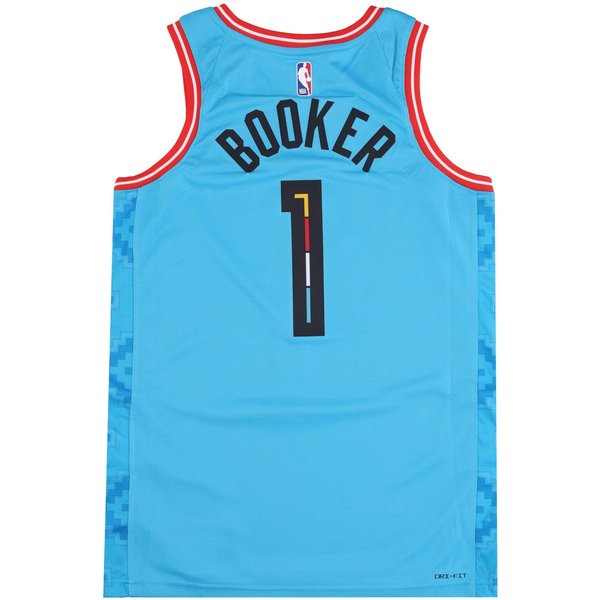 Canotta Basket Uomo Nba City Edition 22 Dri-Fit Swingman Jersey No 1 Devin Booker Phosun Dk Turquoise-image