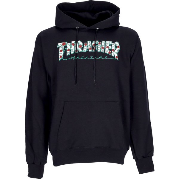 Felpa Cappuccio Uomo Roses Hoodie Black-image