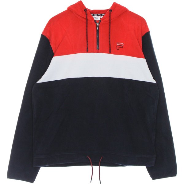 Felpa Cappuccio Uomo Perry Fleece Half Zip Hoodie Black Iris/True Red/Bright White-image