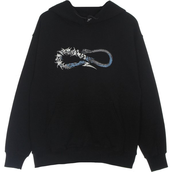 Felpa Leggera Cappuccio Uomo Logo Skullsnake Hoodie Black-image