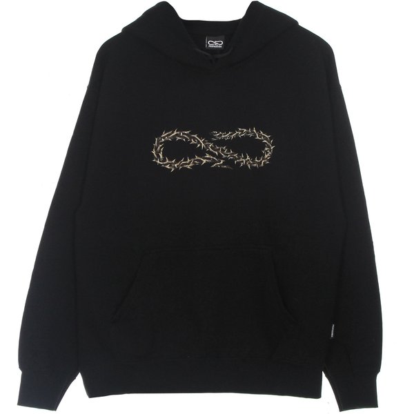 Felpa Leggera Cappuccio Uomo Logo Thorn Hoodie Black