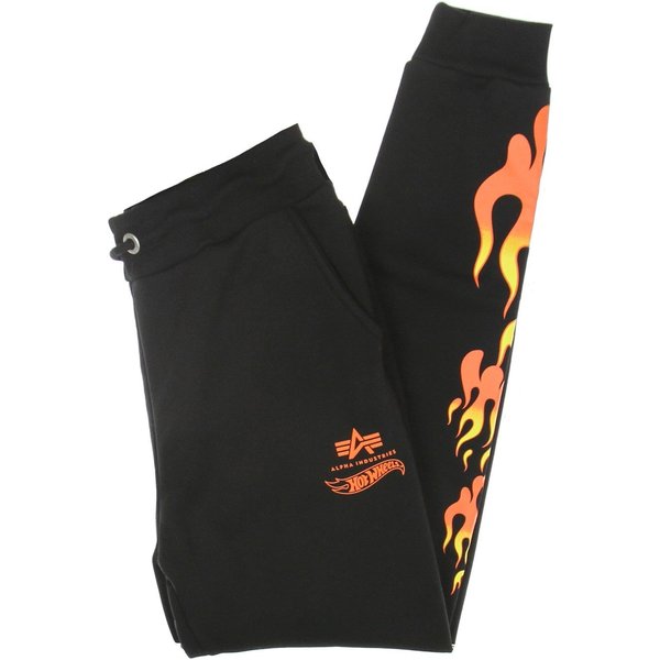 Pantalone Tuta Felpato Uomo Flame Jogger X Hot Wheels Black-image