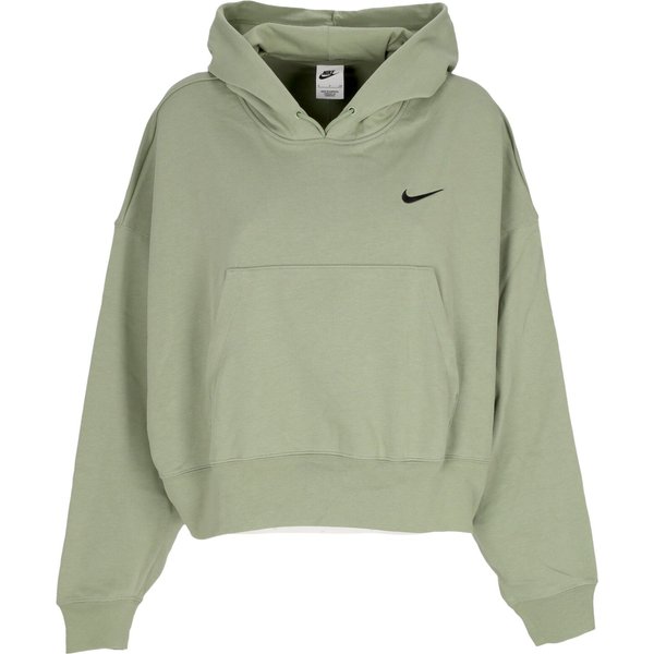 Felpa Leggera Cappuccio Donna W Sportswear Jersey Oversized Pullover Hoodie Oil Green/Black-image