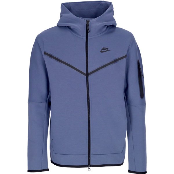 Felpa Leggera Cappuccio Zip Uomo Sportswear Tech Fleece Hoodie Diffused Blue/Black-image