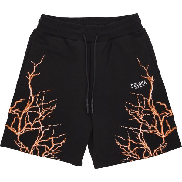 Pantalone Corto Tuta Uomo Lightning Shorts Black/orange
