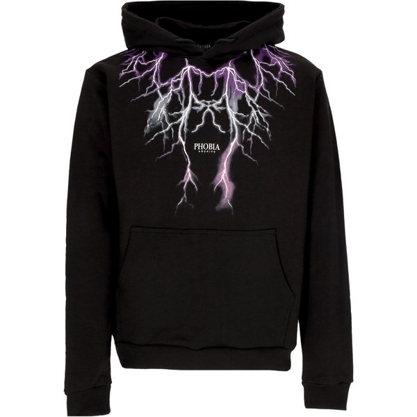 Felpa Leggera Cappuccio Uomo Lightning Hoodie Black/purple/grey/fuchsia