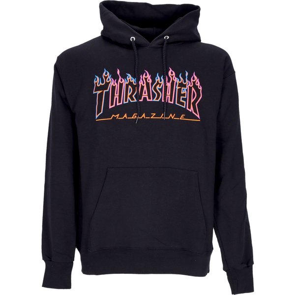 Felpa Cappuccio Uomo Double Flame Neon Hood Black/neon
