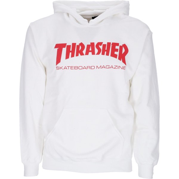 Felpa Cappuccio Uomo Skatemag Hood White/red
