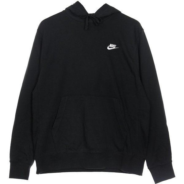 Felpa Leggera Cappuccio Uomo Sportswear Club Hoodie Black/Black/White-image