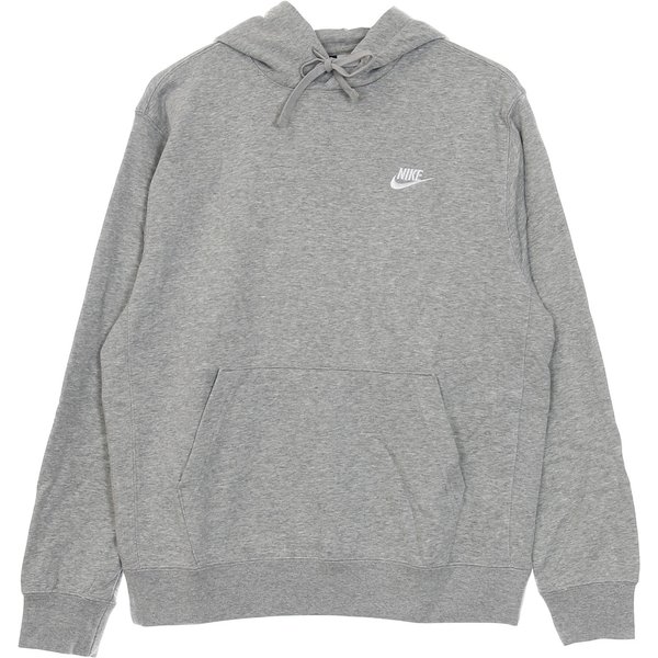 Felpa Leggera Cappuccio Uomo Sportswear Club Hoodie Dk Grey Heather/Matte Silver/White-image