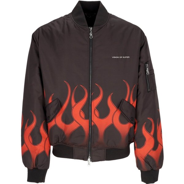 Giubbotto Bomber Uomo Flames Bomber Black/Red-image