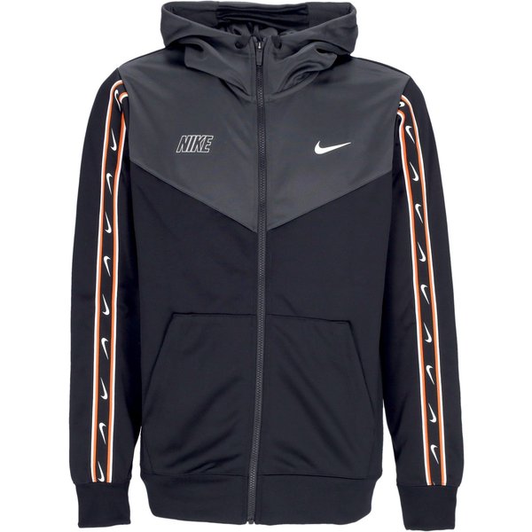 Giacca Tuta Cappuccio Uomo Sportswear Repeat Sw Pk Full-Zip Hoodie Black/Dk Smoke Grey/White-image