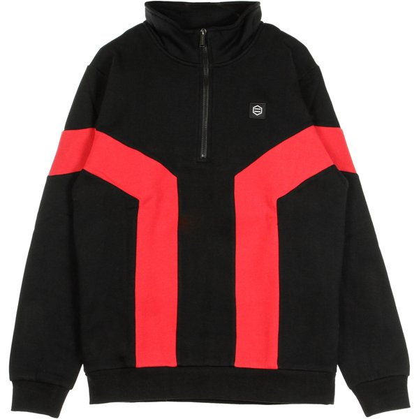 Felpa Collo Alto Uomo Gravity Half Zip Black/Red-image