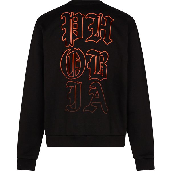 Felpa Leggera Girocollo Uomo Mouth Print Crewneck Black/Orange-image