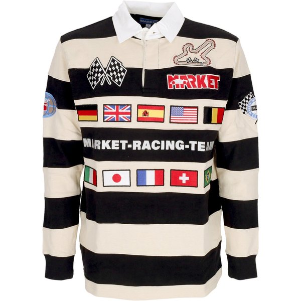 Polo Manica Lunga Uomo Grand Prix Rugby Shirt Cream