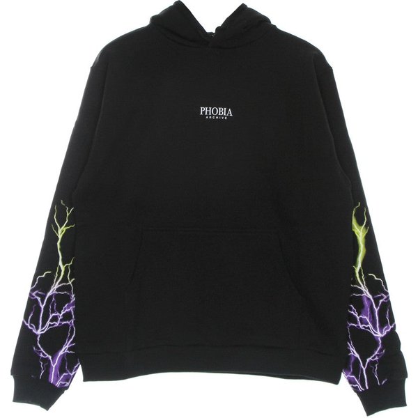 Felpa Leggera Cappuccio Uomo Lightning Hoodie Black/Purple/Yellow-image
