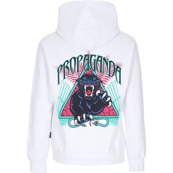 Felpa Leggera Cappuccio Uomo Triangle Panther Hoodie White-image