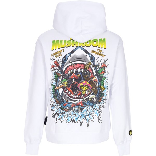 Felpa Leggera Cappuccio Uomo Shark Hoodie White-image