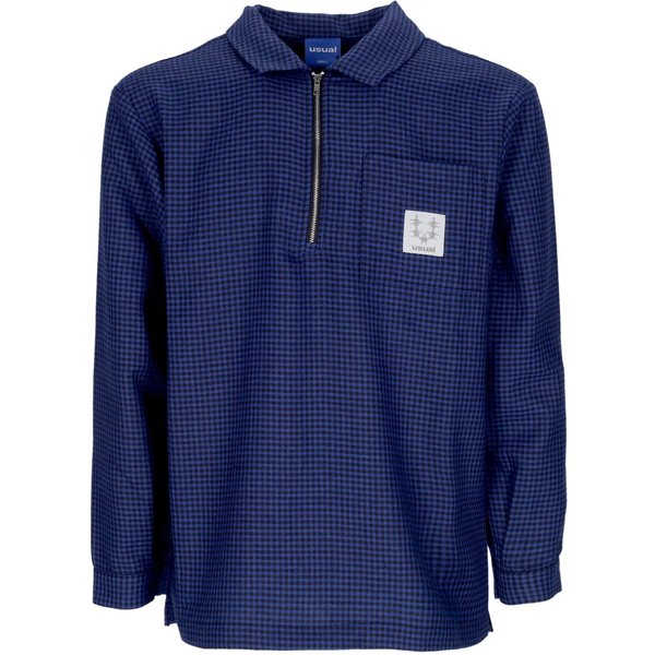 Camicia Manica Lunga Uomo Signature Shirt Blue/Black-image