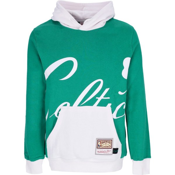 Felpa Cappuccio Uomo Nba Big Face Hoodie 5.0 Hardwood Classics Boscel Green-image