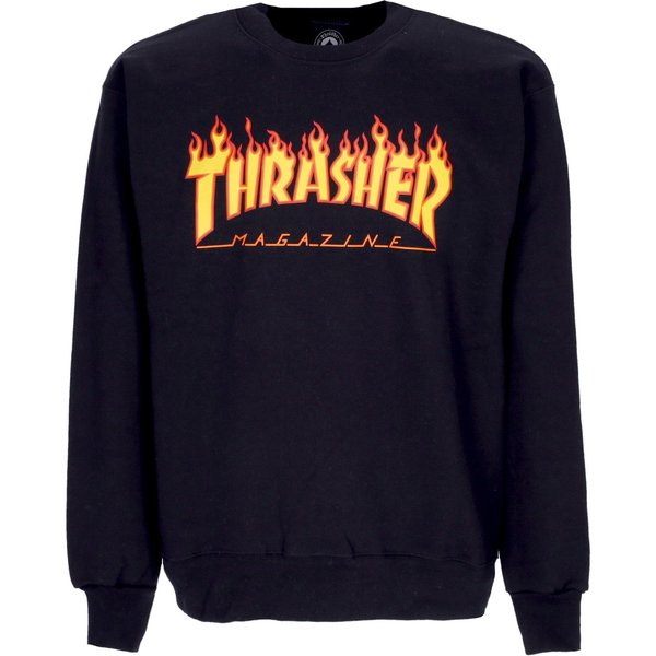 Felpa Girocollo Uomo Flame Crewneck Black/Yellow-image