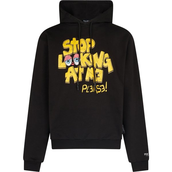 Felpa Leggera Cappuccio Uomo Tdc Please Hoodie X Testa Di Chezzo Black