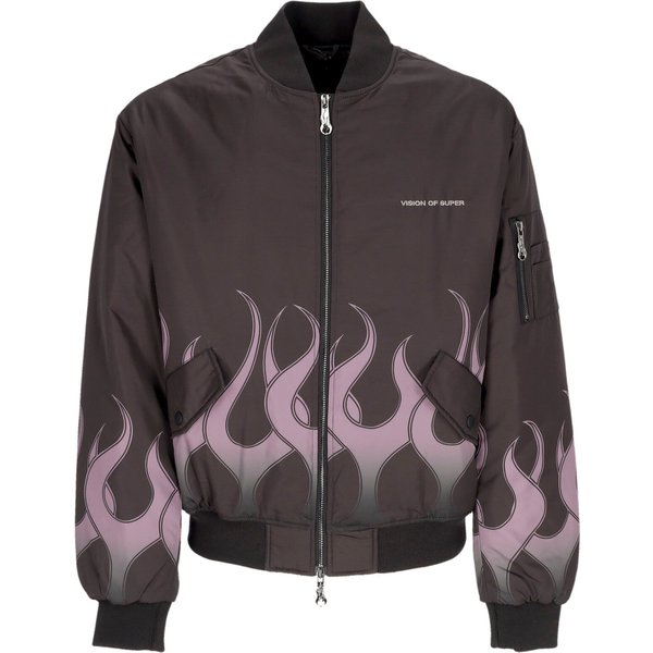 Giubbotto Bomber Uomo Flames Bomber Black/Purple-image