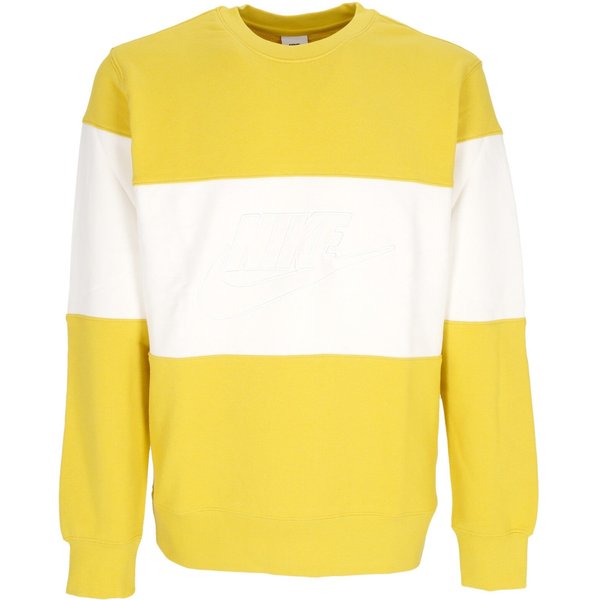Felpa Leggera Girocollo Uomo Club Plus Colorblock Crewneck Vivid Sulfur/White-image