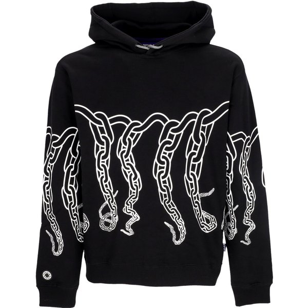 Felpa Leggera Cappuccio Uomo Chain Hoodie Black