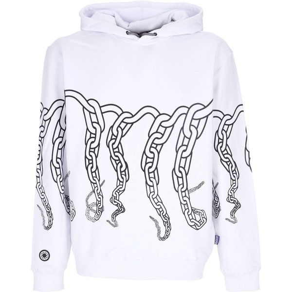 Felpa Leggera Cappuccio Uomo Chain Hoodie White-image