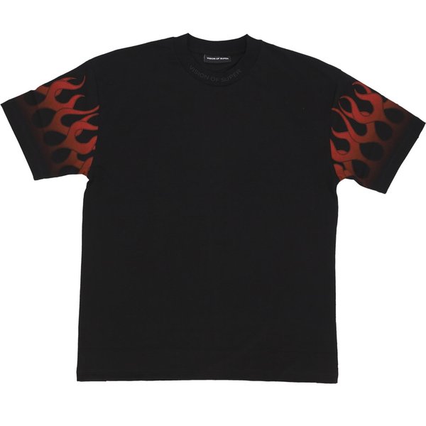 Maglietta Uomo Racing Flames Tee Black/Red-image