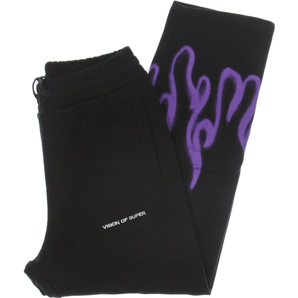 Pantalone Tuta Leggero Uomo Spray Flames Pants Black/Purple-image