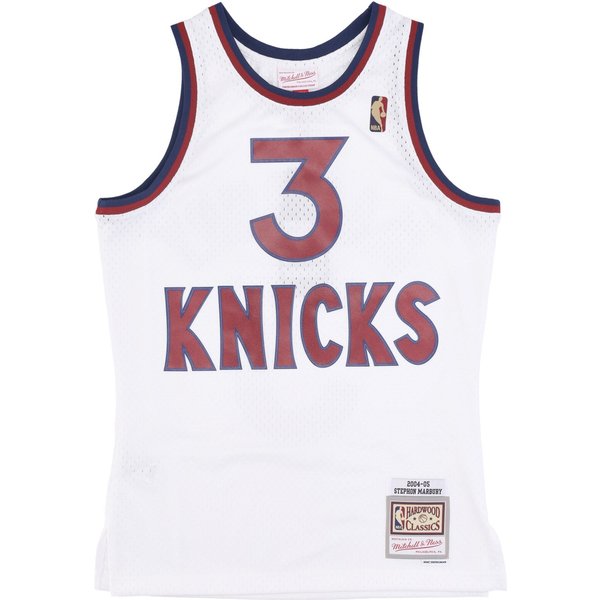 Canotta Basket Uomo Nba Hwc Jersey 2004 No 3 Stephon Marbury Neykni White/Original Team Colors-image
