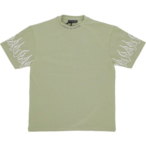 Maglietta Uomo Embroidery Flame Tee Green