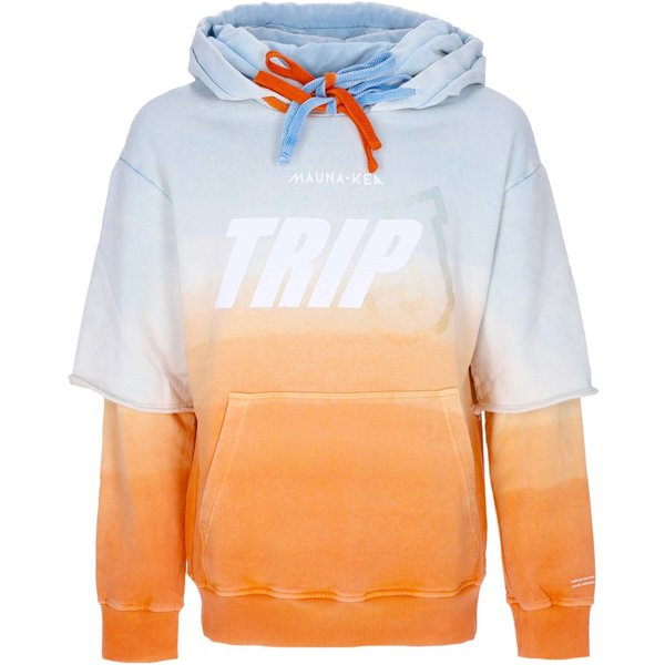 Felpa Leggera Cappuccio Uomo Double Hoodie X Triple J Cyan/Orange-image