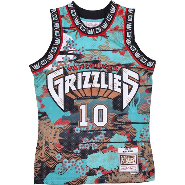 Canotta Basket Uomo Nba Ah Swingman Jersey 5.0 Hardwood Classics 1998 No 10 Mike Bibby Vangri Teal/Black-image