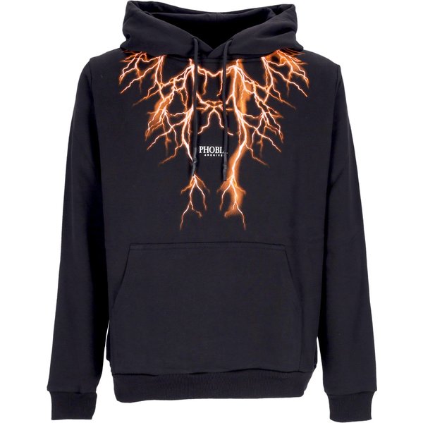 Felpa Leggera Cappuccio Uomo Lightning Balaclava Hoodie Black/Orange-image