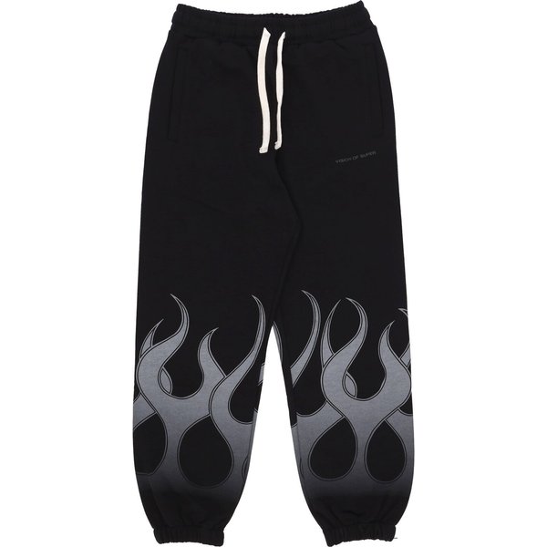 Pantalone Tuta Leggero Uomo Flames Pants Black/Grey-image