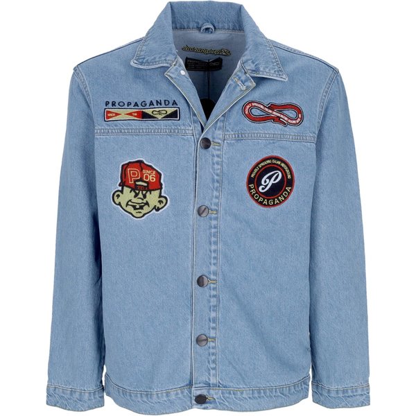Giubbotto Jeans Uomo Propaganda Rank Hoodie Blue Denim