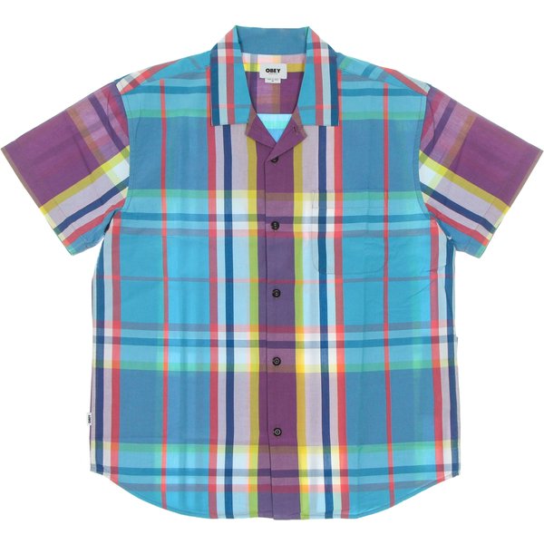 Camicia Manica Corta Uomo Ballad Woven Aqua Multi-image