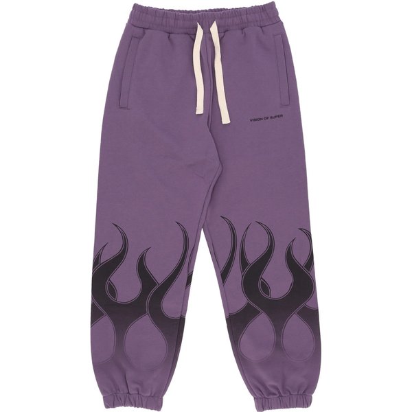 Pantalone Tuta Leggero Uomo Flames Pants Purple/Black-image