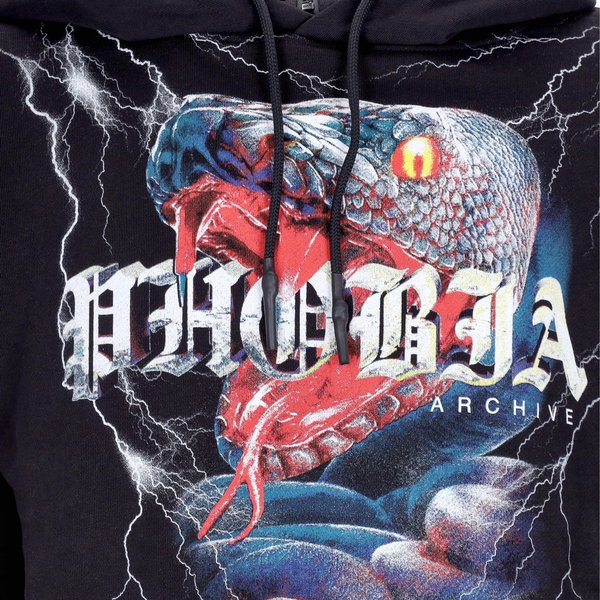 Felpa Leggera Cappuccio Uomo Snake Balaclava Hoodie Black