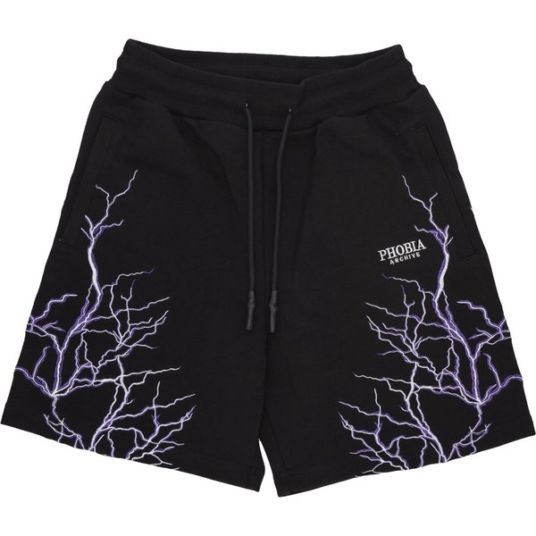 Pantalone Corto Tuta Uomo Lightning Shorts Black/Purple-image