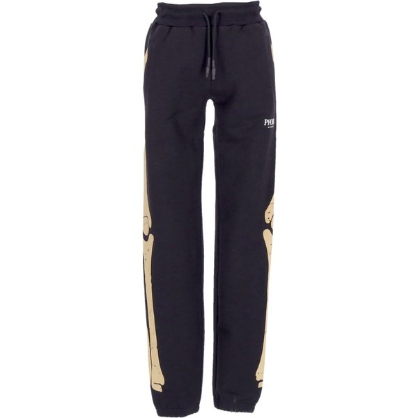 Pantalone Tuta Leggero Uomo Skeleton Print Pants Black/Beige-image