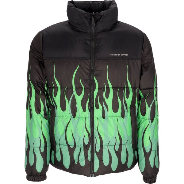 Piumino Uomo Flames Jacket Black/Green-image