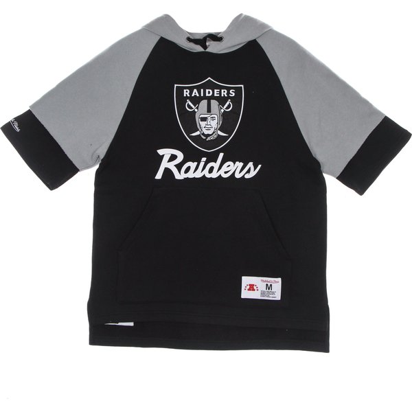 Felpa Cappuccio Manica Corta Uomo Nfl Fleece Hoodie Oakrai Black-image