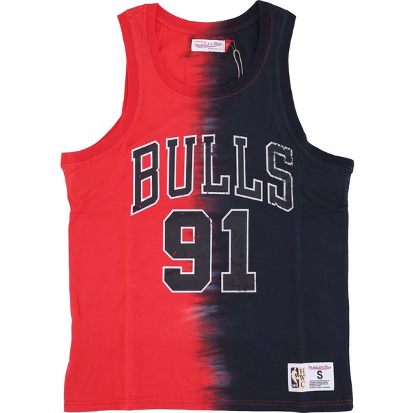 Canotta Uomo Nba Vertical Tie Dye Tank Hardwood Classics No 91 Dennis Rodman Chibul Original Team Colors-image