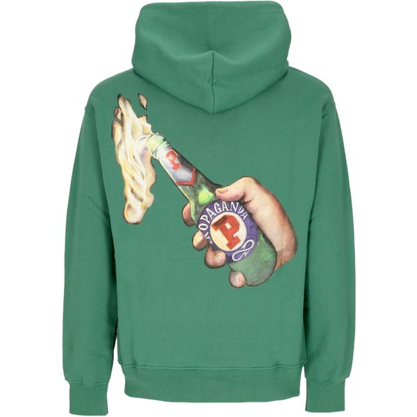 Felpa Leggera Cappuccio Uomo Super Hoodie Green Bottle-image