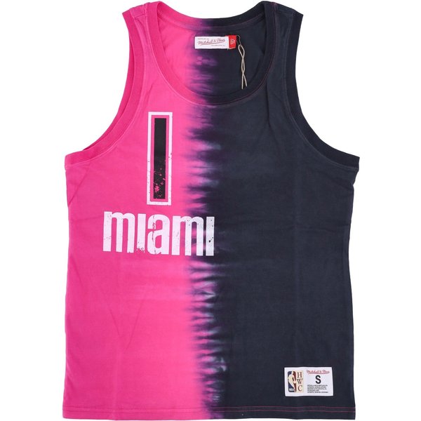 Canotta Uomo Nba Vertical Tie Dye Tank Hardwood Classics No 1 Chris Bosh Miahea Original Team Colors-image