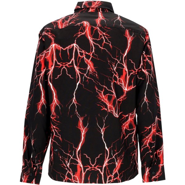Camicia Manica Lunga Uomo All Over Lightning Shirt Black/Red-image